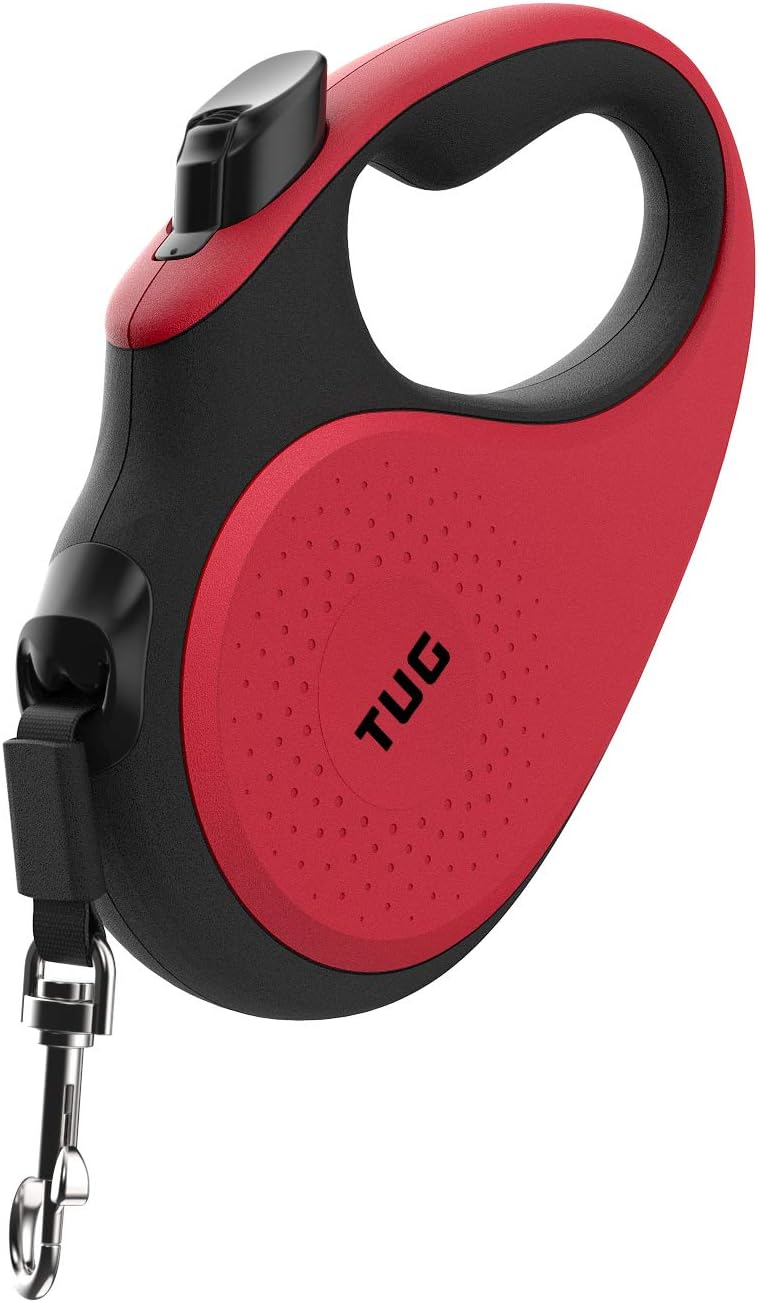 TUG Original Retractable Dog Leash, 16 ft (Medium, Red)