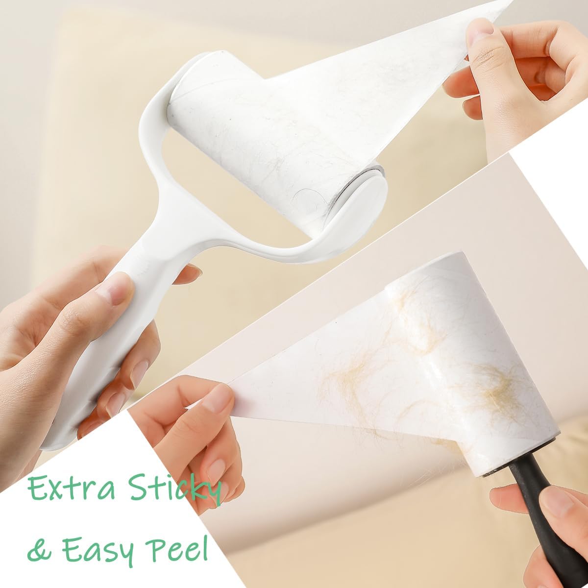 Lint Roller Refills 4 inch Bulk 10 Rolls Total 600 Sheets Extra Sticky Lint Remover Replacement Refills Compatible with Evercare PetLovers Muji IKEA and Others (Inside Dia. 1-1/2 inch)