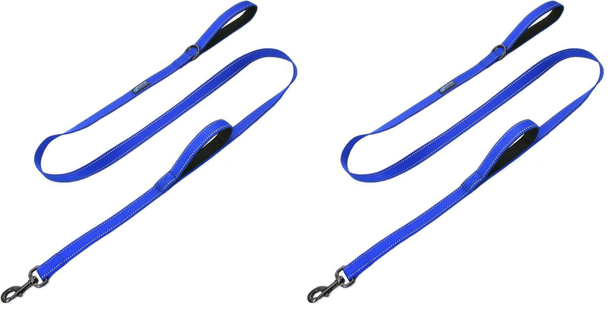 Max and Neo Double Handle Traffic Dog Leash - Reflective, Donates to Dog Rescue (Black, 6 FT)