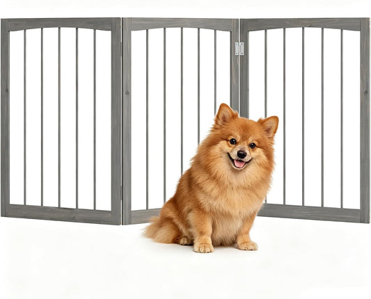 Giantex Freestanding Foldable Dog Gate Indoor, 63" W x 30" H Extra Wide