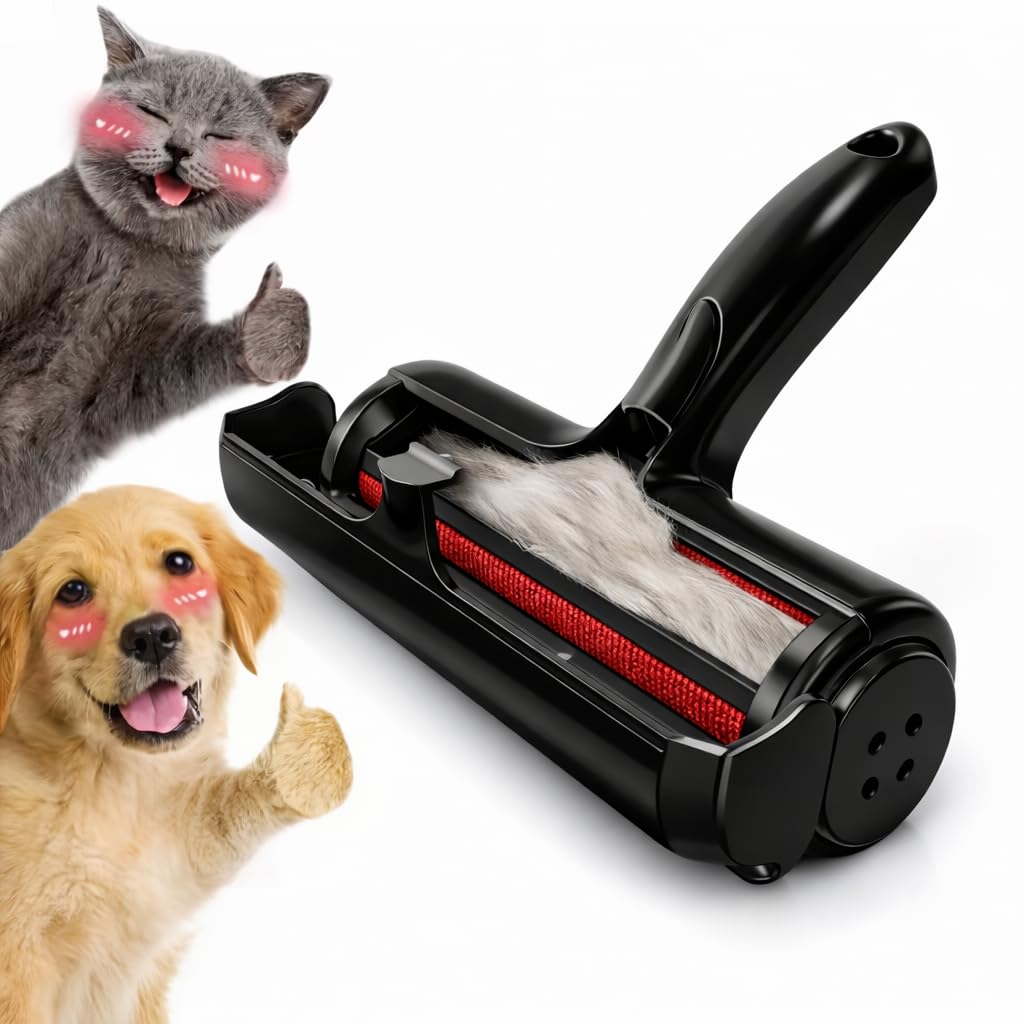 Pet Hair Remover Roller – Reusable Dog & Cat Fur Removal Brush for Furniture, Couch, Carpet & Clothes | Self-Cleaning, No Refills Needed, Sticky-Free Lint Roller