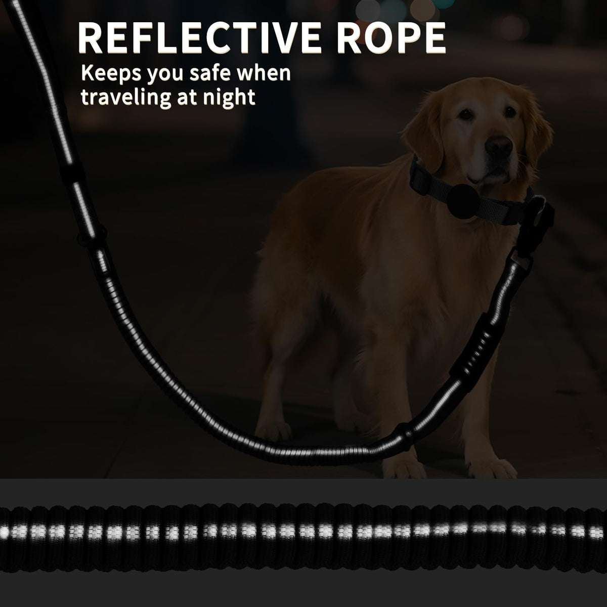 Heavy Duty Tactical Bungee Dog Leash for Large Dogs that Pull