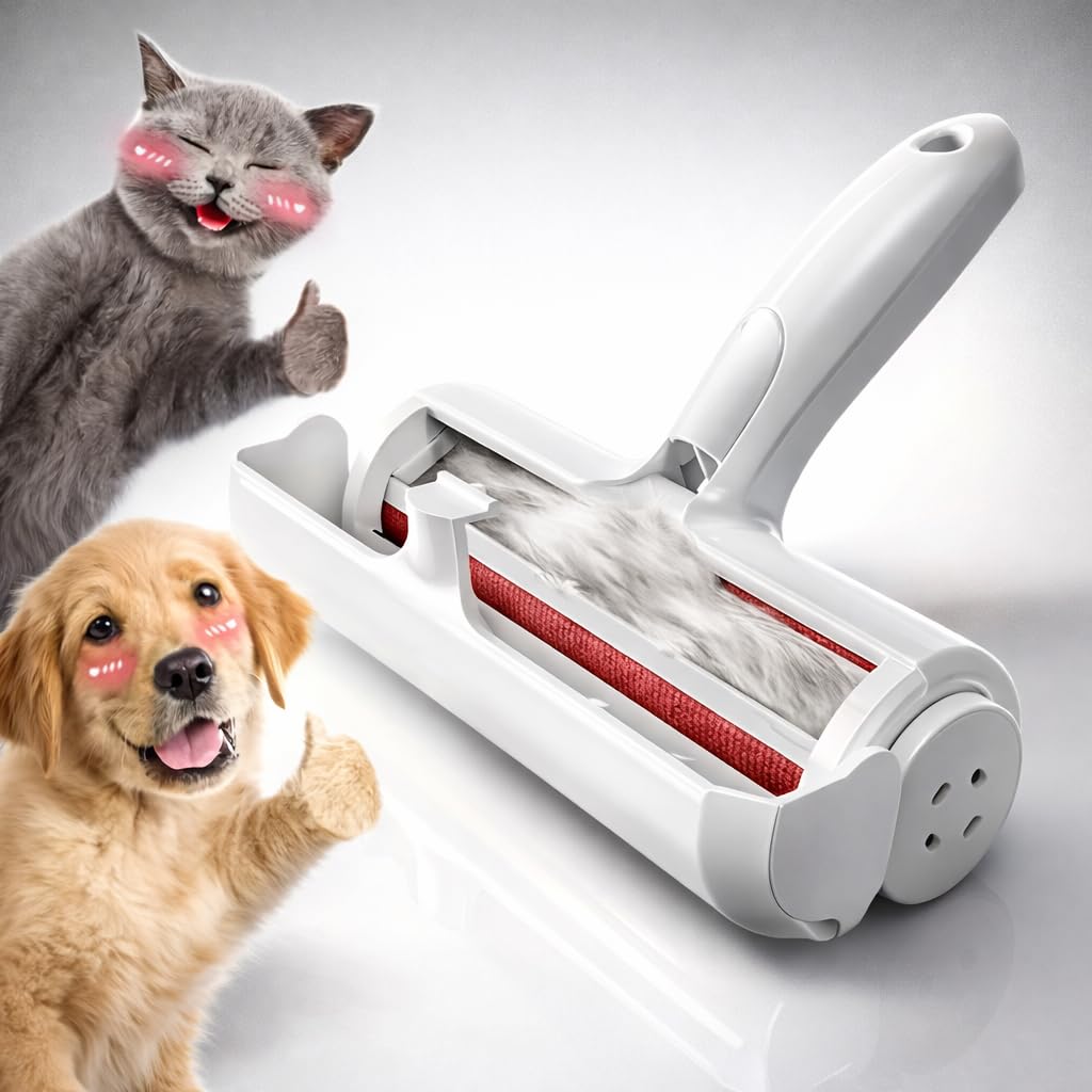 Pet Hair Remover Roller – Reusable Dog & Cat Fur Removal Brush for Furniture, Couch, Carpet & Clothes | Self-Cleaning, No Refills Needed, Sticky-Free Lint Roller