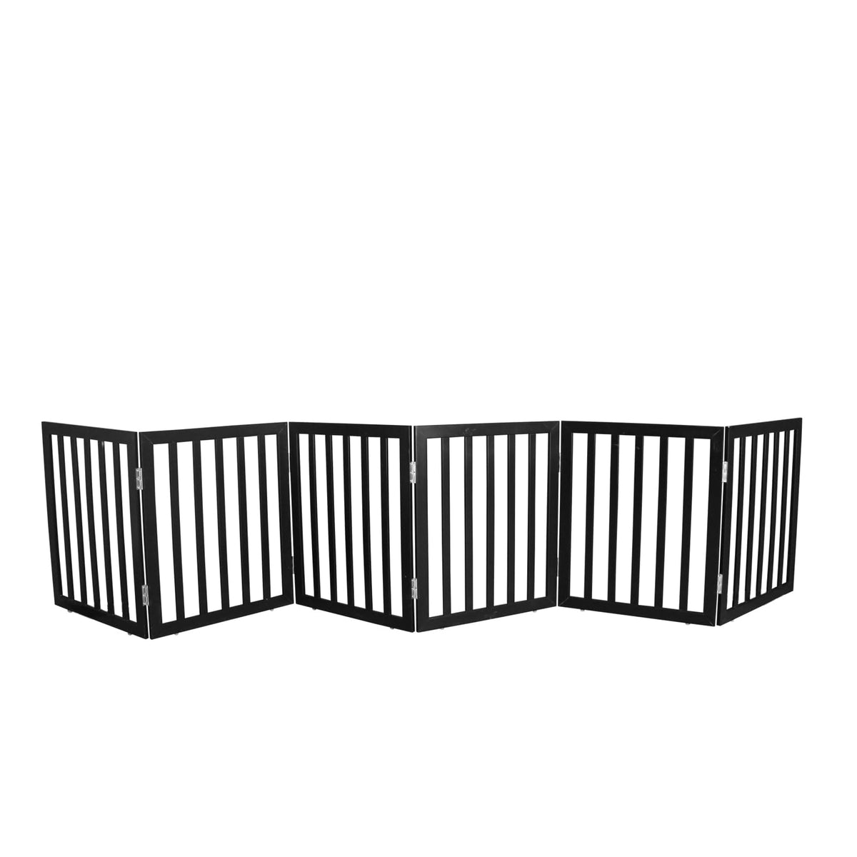 Dog Gate Indoor, Freestanding Dog Fence for The House, Doorways, Hallways,or Stairs,Pet Gate Foldable Wooden,Expandable 24" Height 3 Panels,Brown