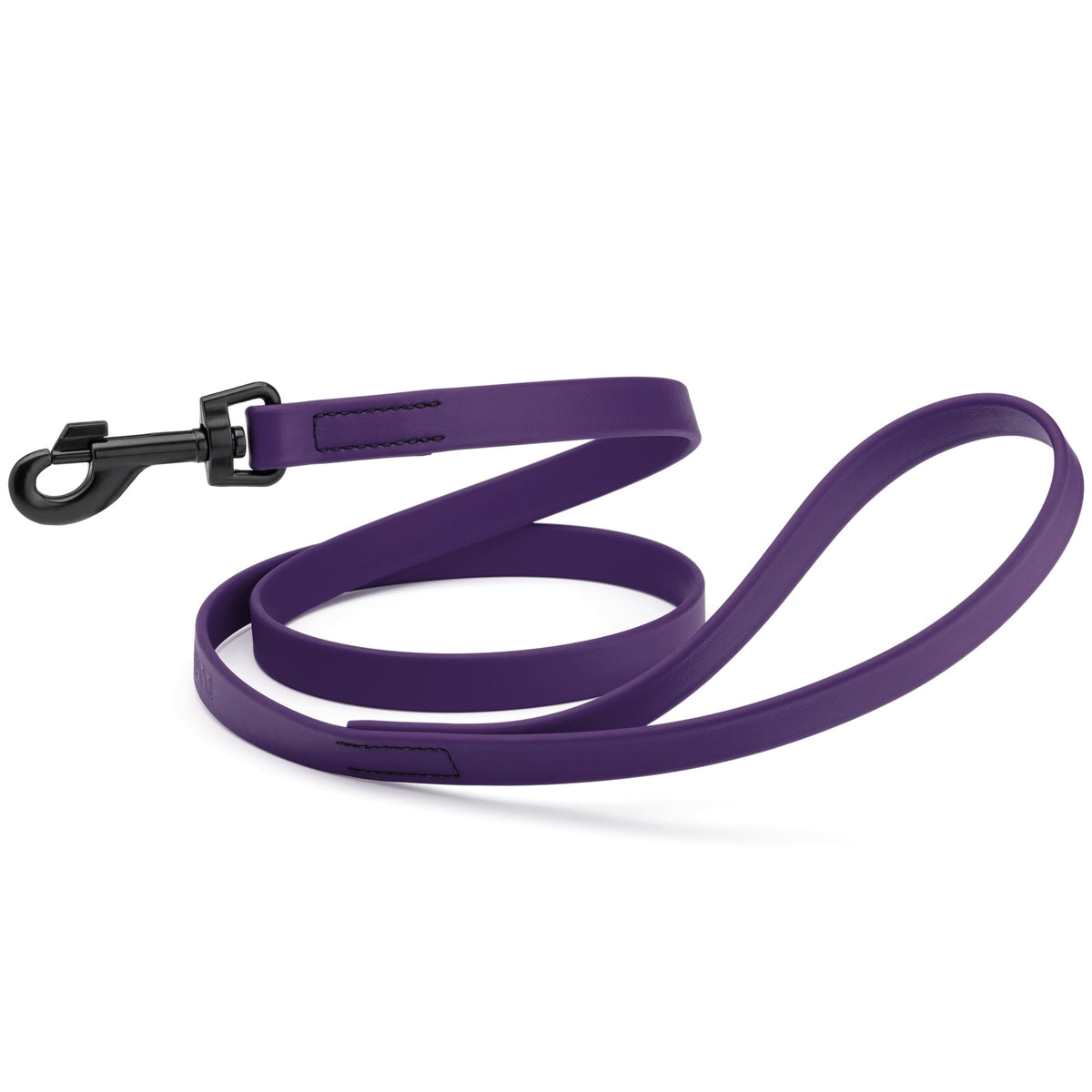 Dogline Biothane Waterproof Dog Leash Strong Coated Nylon Webbing with Black Hardware Odor-Proof Easy to Clean High Performance for Small or Large Dogs Made in USA 4 or 6 ft Lead, Amethyst Purple
