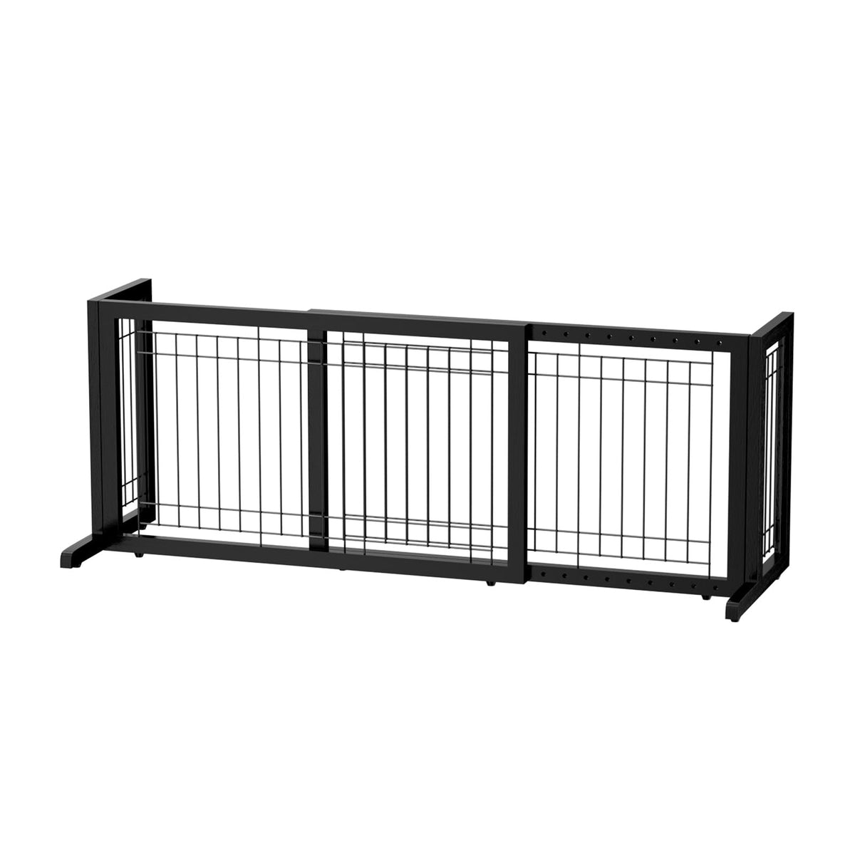 Bonnlo Free Standing Dog Gate, 39" - 68" Wide Pet Gate for Fireplace Stairs Doorways, Wooden Adjustable Pet Fence Indoor, Christmas Tree Gate (Cherry)
