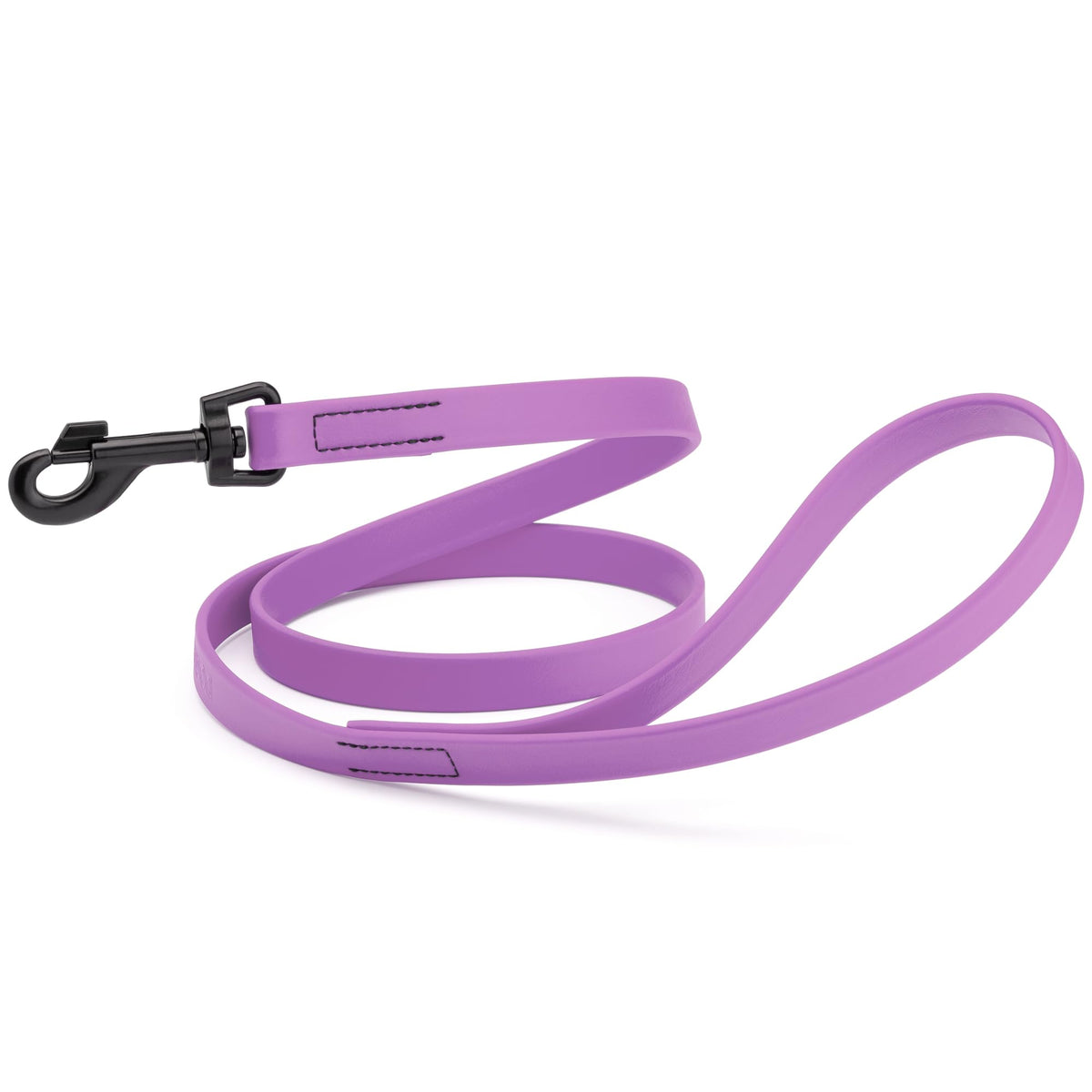 Dogline Biothane Waterproof Dog Leash Strong Coated Nylon Webbing with Black Hardware Odor-Proof Easy to Clean High Performance for Small or Large Dogs Made in USA 4 or 6 ft Lead, Amethyst Purple
