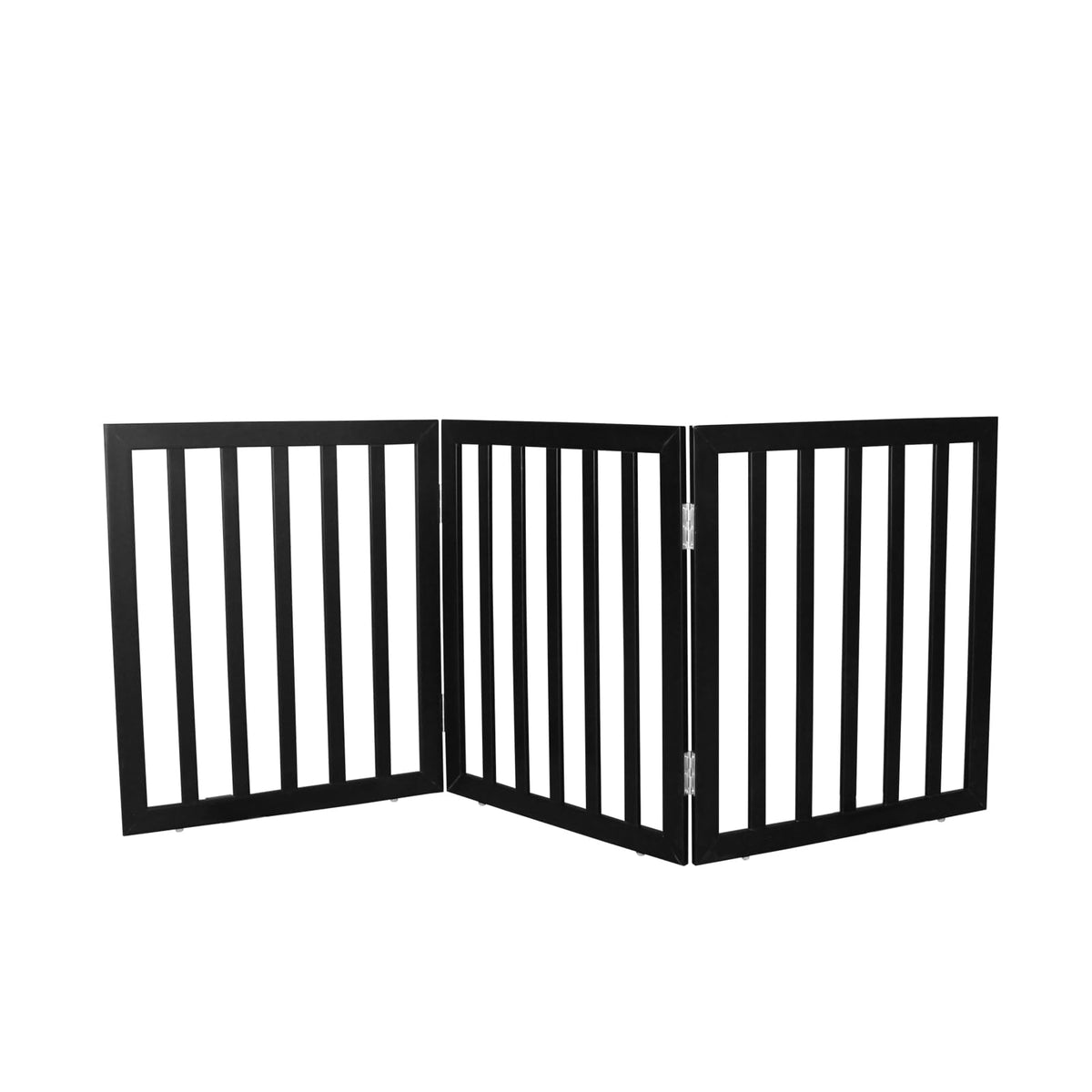 Dog Gate Indoor, Freestanding Dog Fence for The House, Doorways, Hallways,or Stairs,Pet Gate Foldable Wooden,Expandable 24" Height 3 Panels,Brown