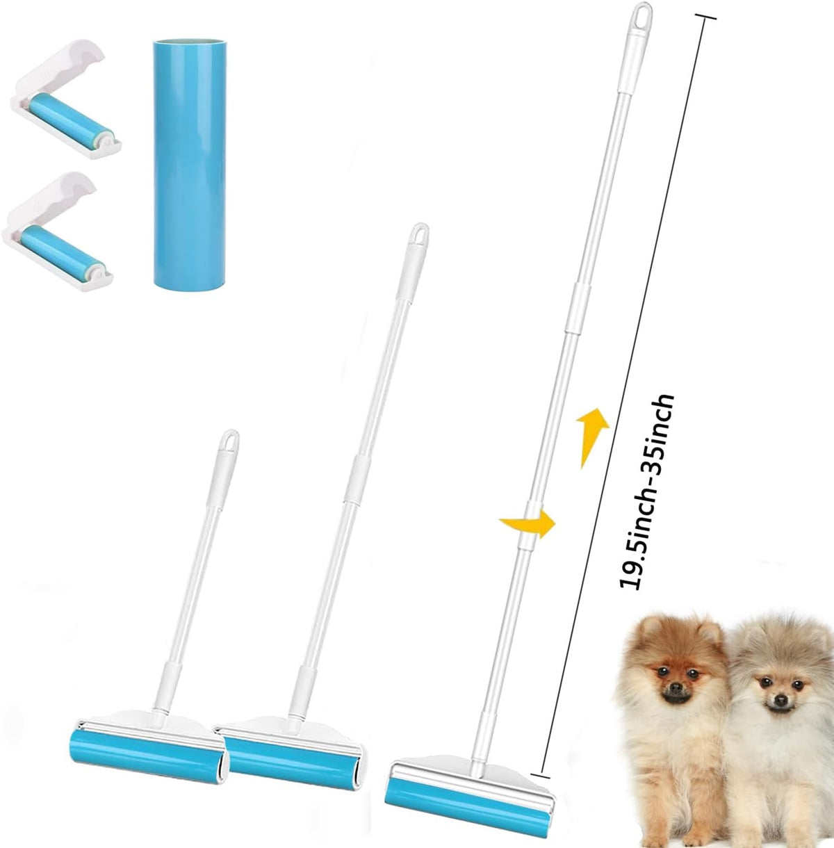 NUOBUT 8" Large Reusable Lint Roller, 1 Large, 1 Refill & 2 Mini Rollers