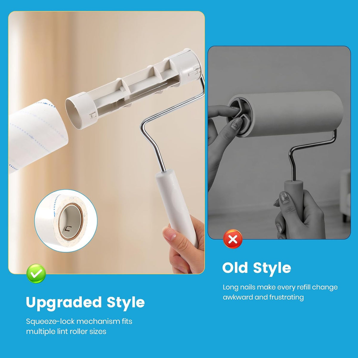 Extra Sticky Large Surface Lint Roller for Pet Hair, 500 Sheets