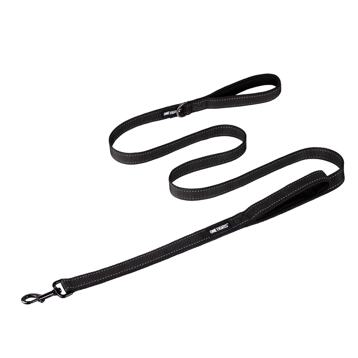OneTigris No-Pull Dog Leash with Handle for Medium Large Dogs (Black, 4FT)