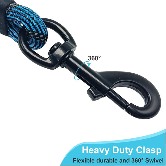 BTINESFUL Long Dog Leash, 10/15/20/30/50FT Dog Training Leash with Soft Handle, Reflective Heavy Duty Rope Dog Lead for Medium Large Dogs Outside Play, Camping (3/8" x 30ft, Blue)