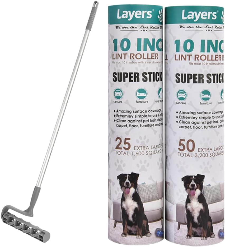 Layers Large 10in Wide Roller 75 Sheets with 4-Foot Extendable Handle