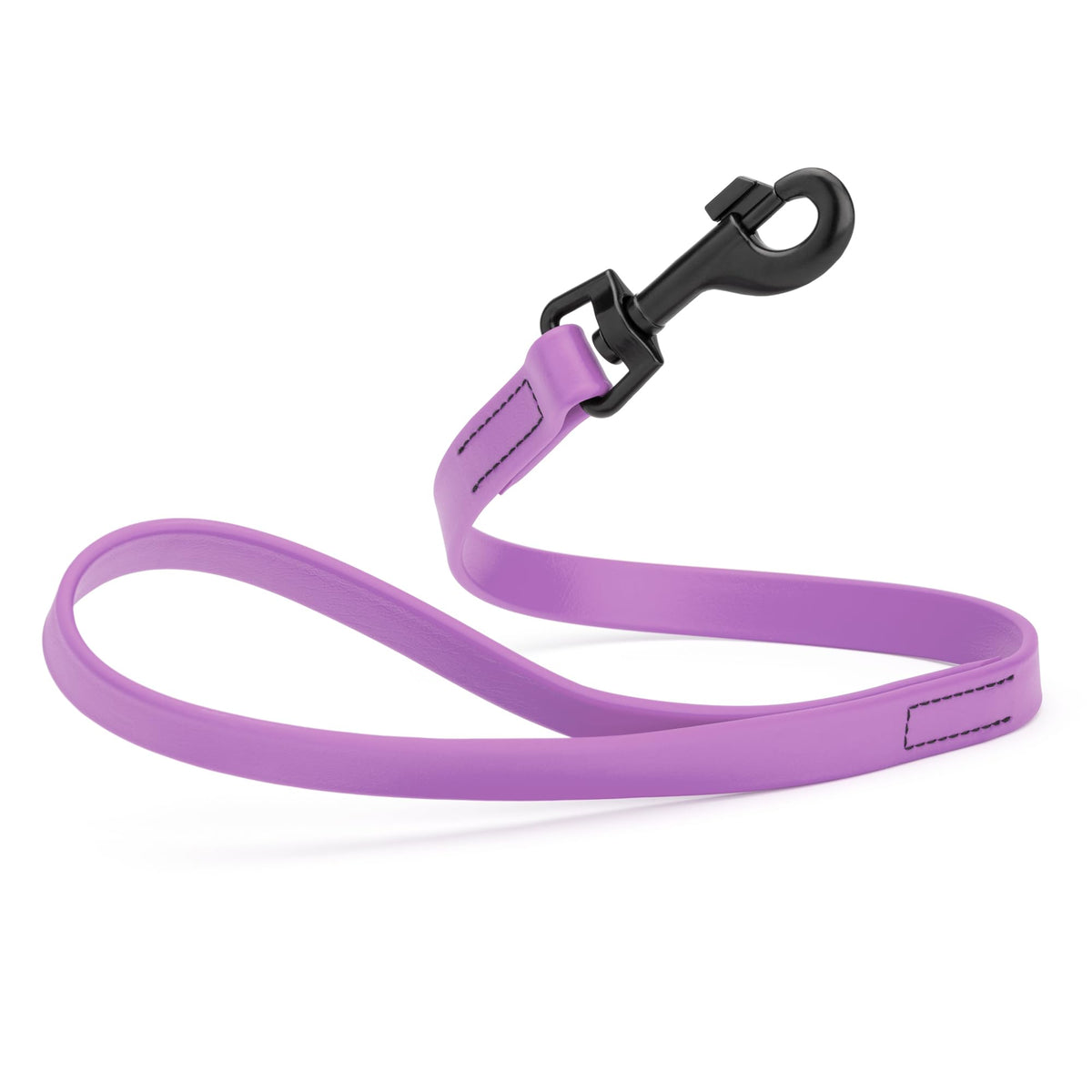Dogline Biothane Waterproof Dog Leash Strong Coated Nylon Webbing with Black Hardware Odor-Proof Easy to Clean High Performance for Small or Large Dogs Made in USA 4 or 6 ft Lead, Amethyst Purple