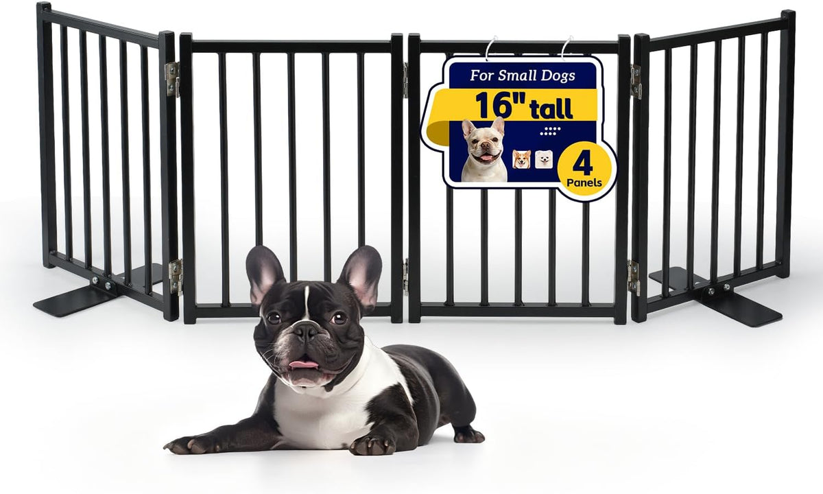 Free Standing Small Dog Gate Indoor, Short Foldable Dog Gate for Stairs