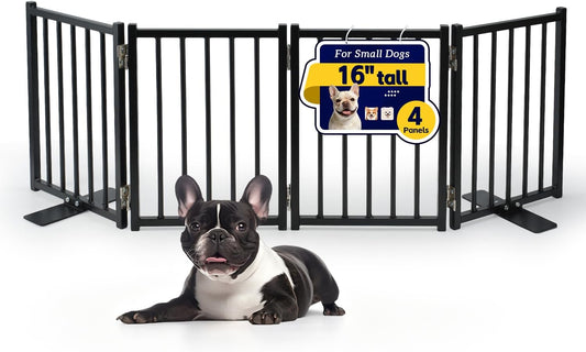 Free Standing Small Dog Gate Indoor, Short Foldable Dog Gate for Stairs
