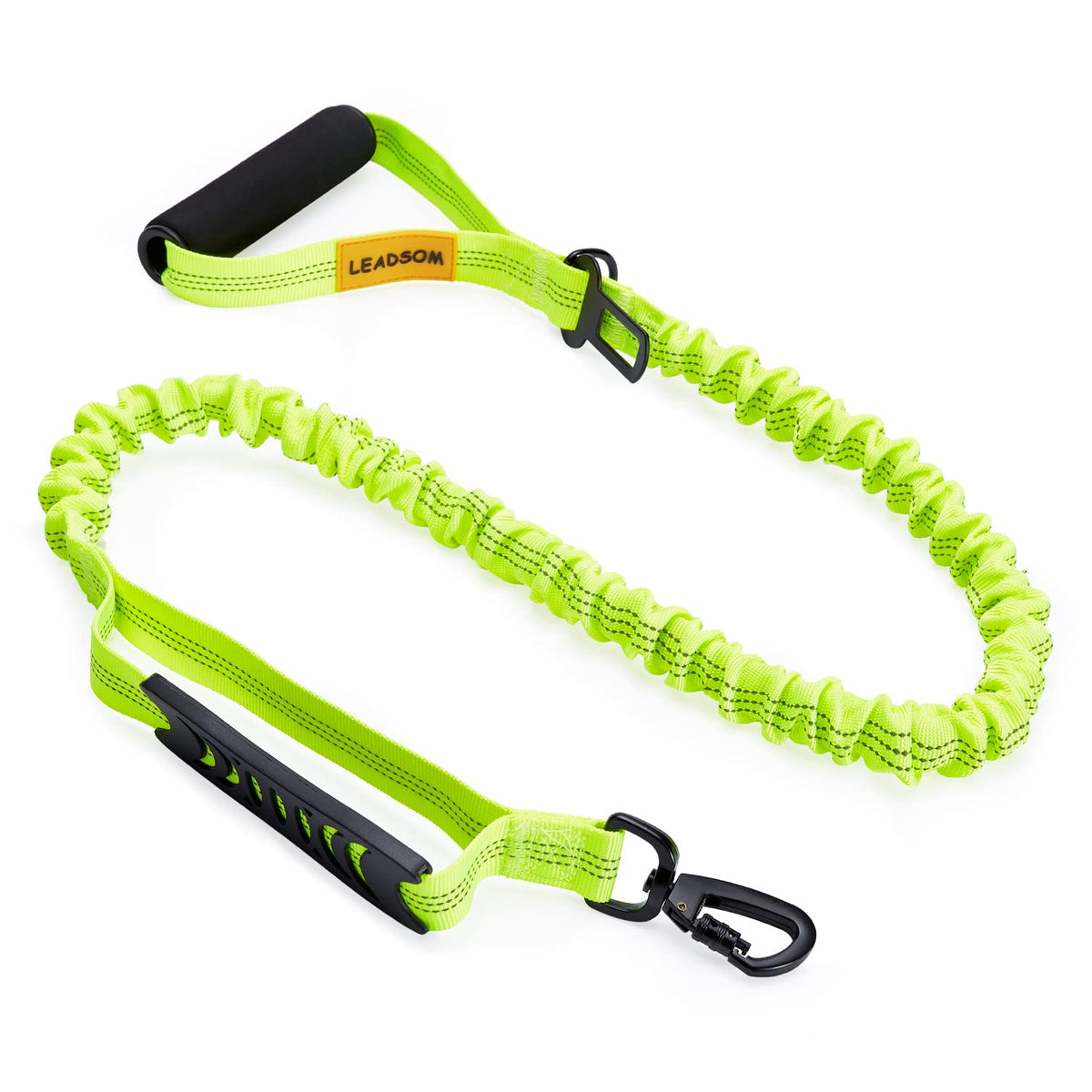 6FT Highly Reflective Heavy Duty Elastic Bungee Medium and Large Dog Leash Shock Absorbing with Comfortable Padded Handle and Traffic Handle Suitable for Training Red