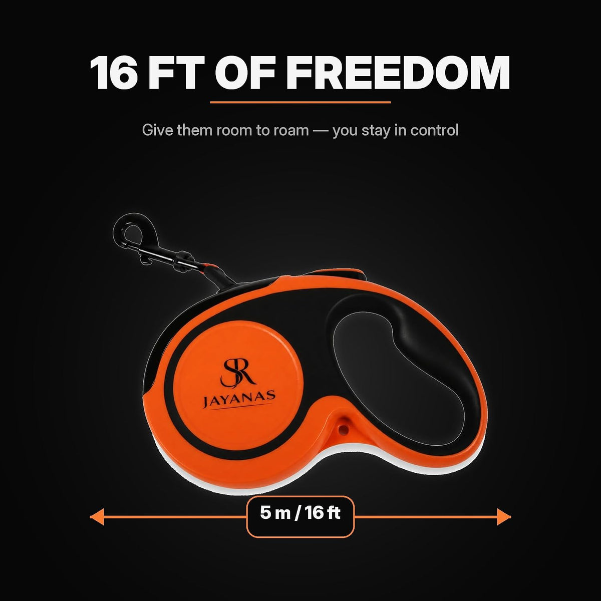 Heavy Duty Retractable Dog Leash, 16 ft for Dogs up to 110 lb