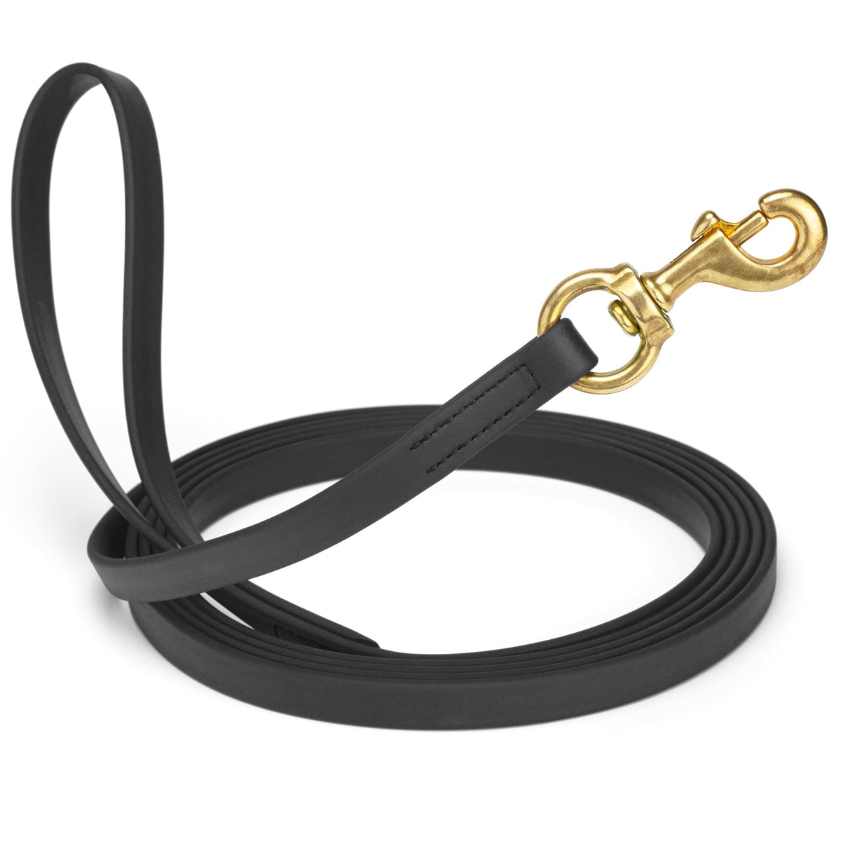 Viper Biothane K9 Working Dog Leash Waterproof Lead for Tracking Training Schutzhund Odor-Proof Long Line with Solid Brass Snap for Puppy Medium and Large Dogs 6ft, Black