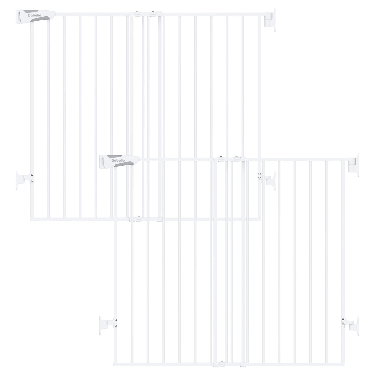 Babelio 34" Extra Tall No Bottom Bar Baby Gate, 26-43", Brown Wood Pattern