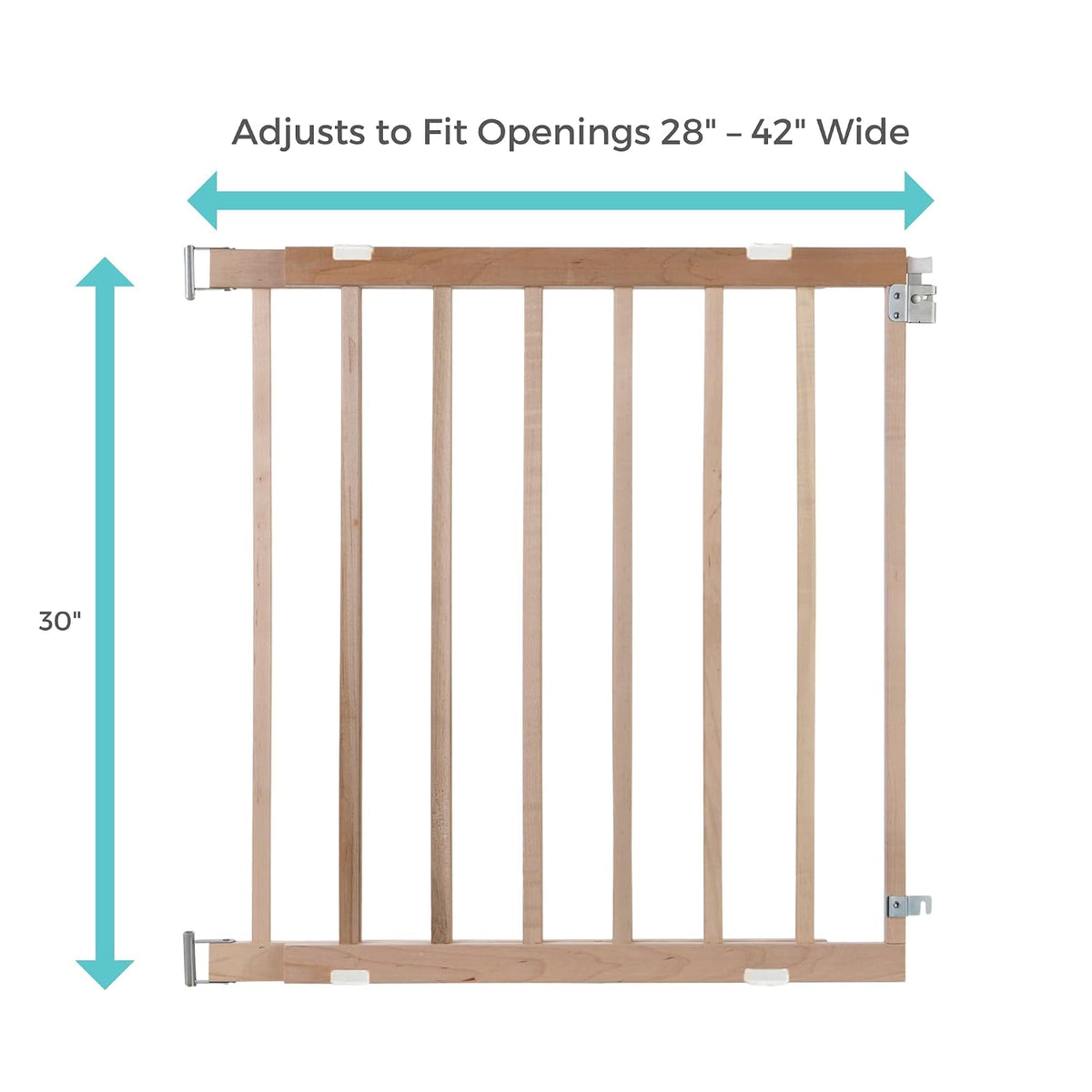 Toddleroo by North States - Stairway Swing Wooden Baby Gate: Wood Baby Gate for Stairs - Adjustable 28 to 42 Inches Wide - 30 Inches Tall