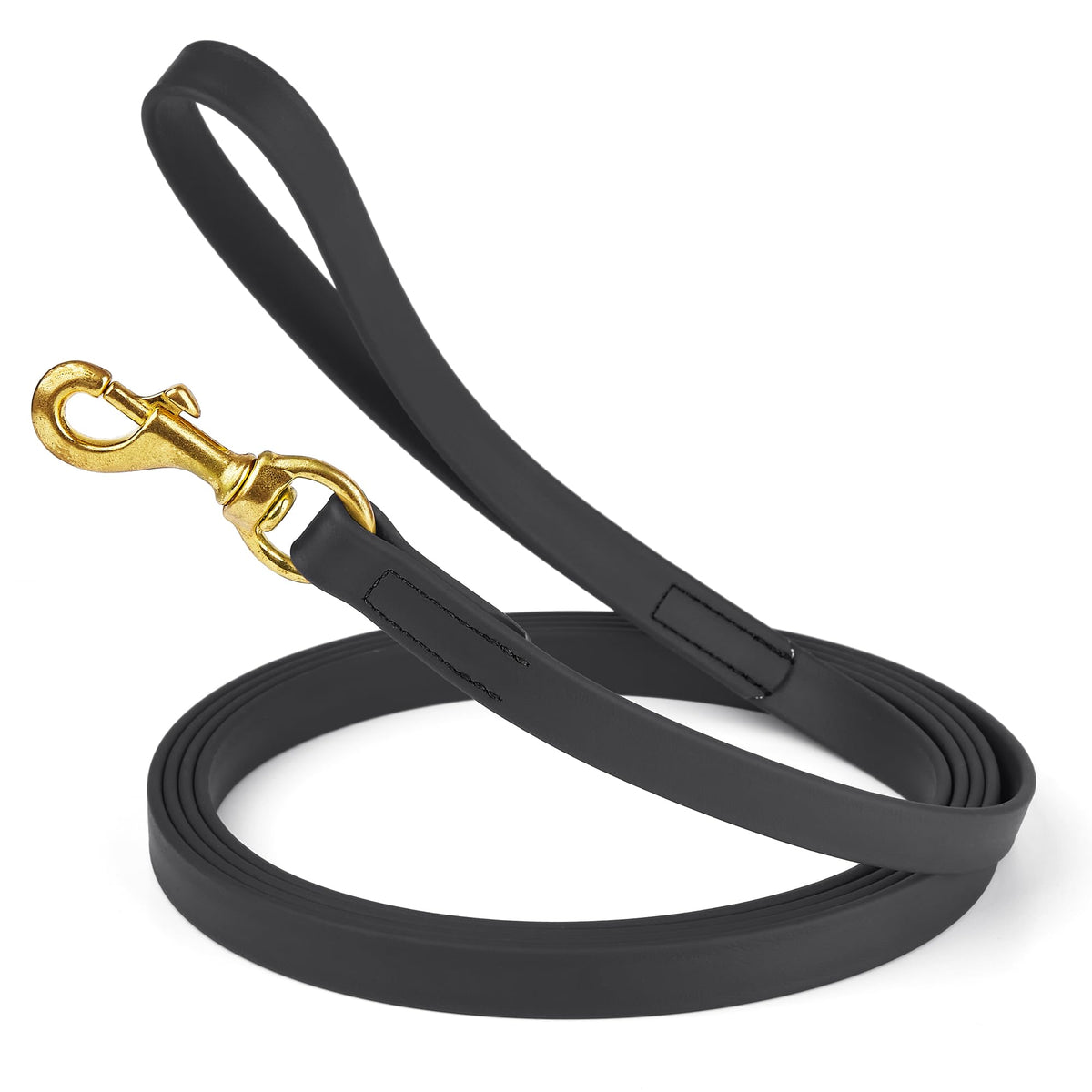 Viper Biothane K9 Working Dog Leash Waterproof Lead for Tracking Training Schutzhund Odor-Proof Long Line with Solid Brass Snap for Puppy Medium and Large Dogs 6ft, Black