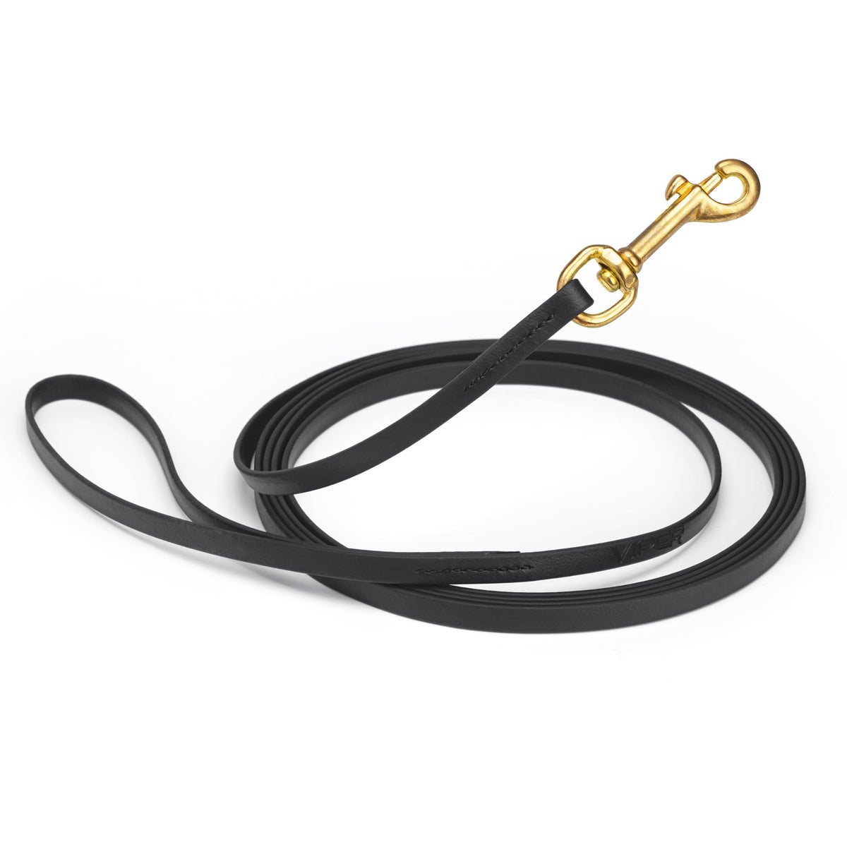 Viper Biothane K9 Working Dog Leash Waterproof Lead for Tracking Training Schutzhund Odor-Proof Long Line with Solid Brass Snap for Puppy Medium and Large Dogs 6ft, Black
