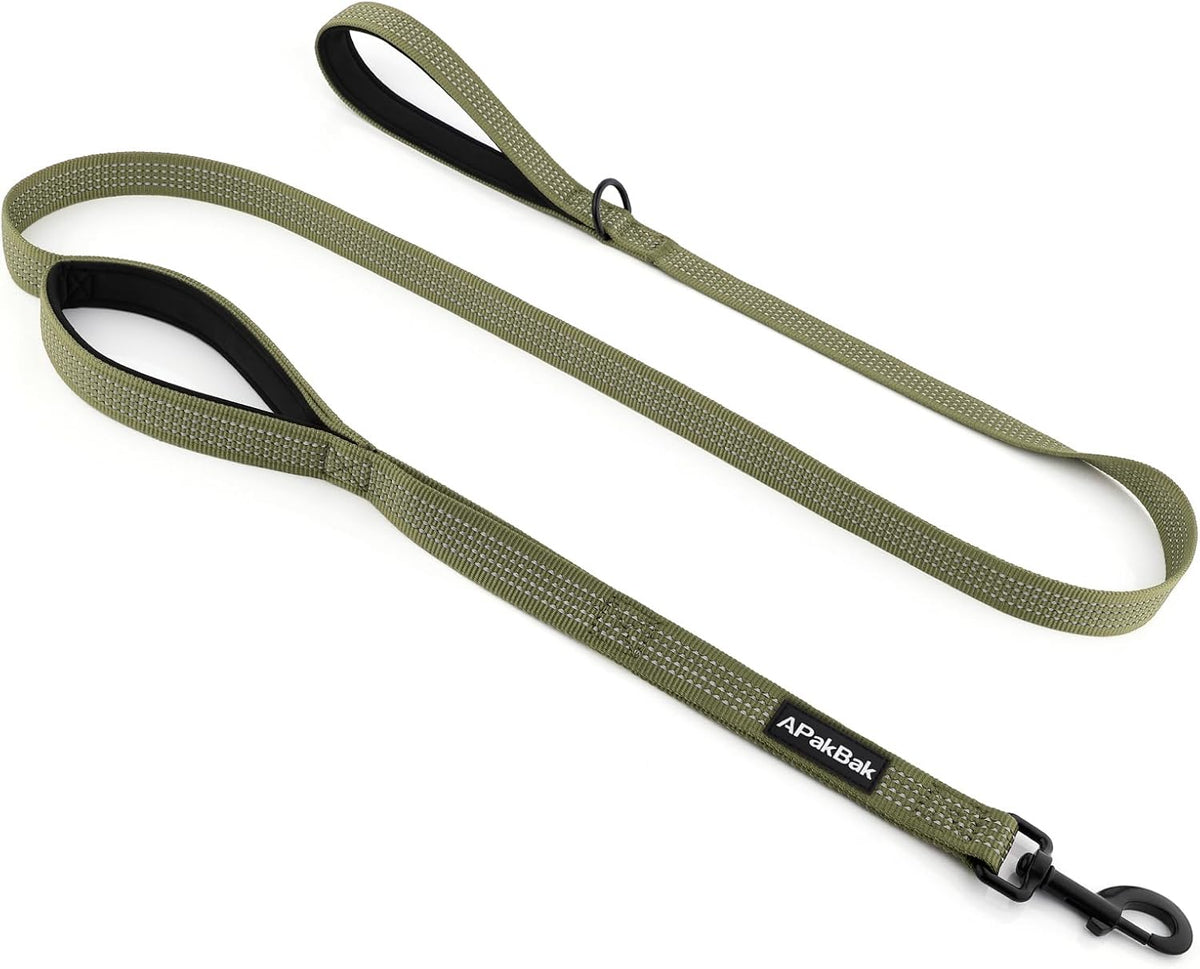 Double Handle Dog Leash, 6 FT Reflective, for Medium Large Dogs