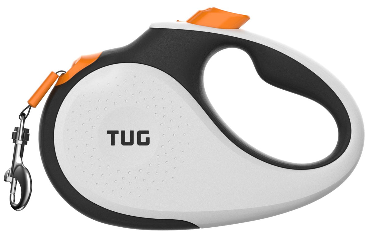 TUG Original Retractable Dog Leash, 16 ft (Medium, White)