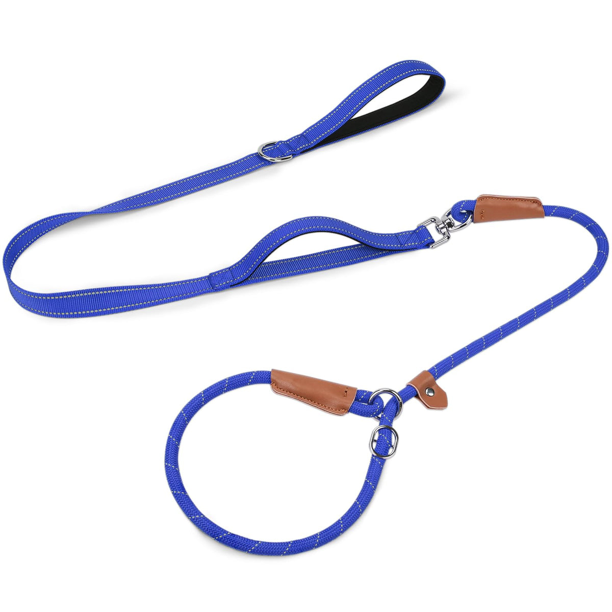 Joytale Slip Lead Dog Leash with Dual Handle, No Pull, Black, 6FT x 3/8"