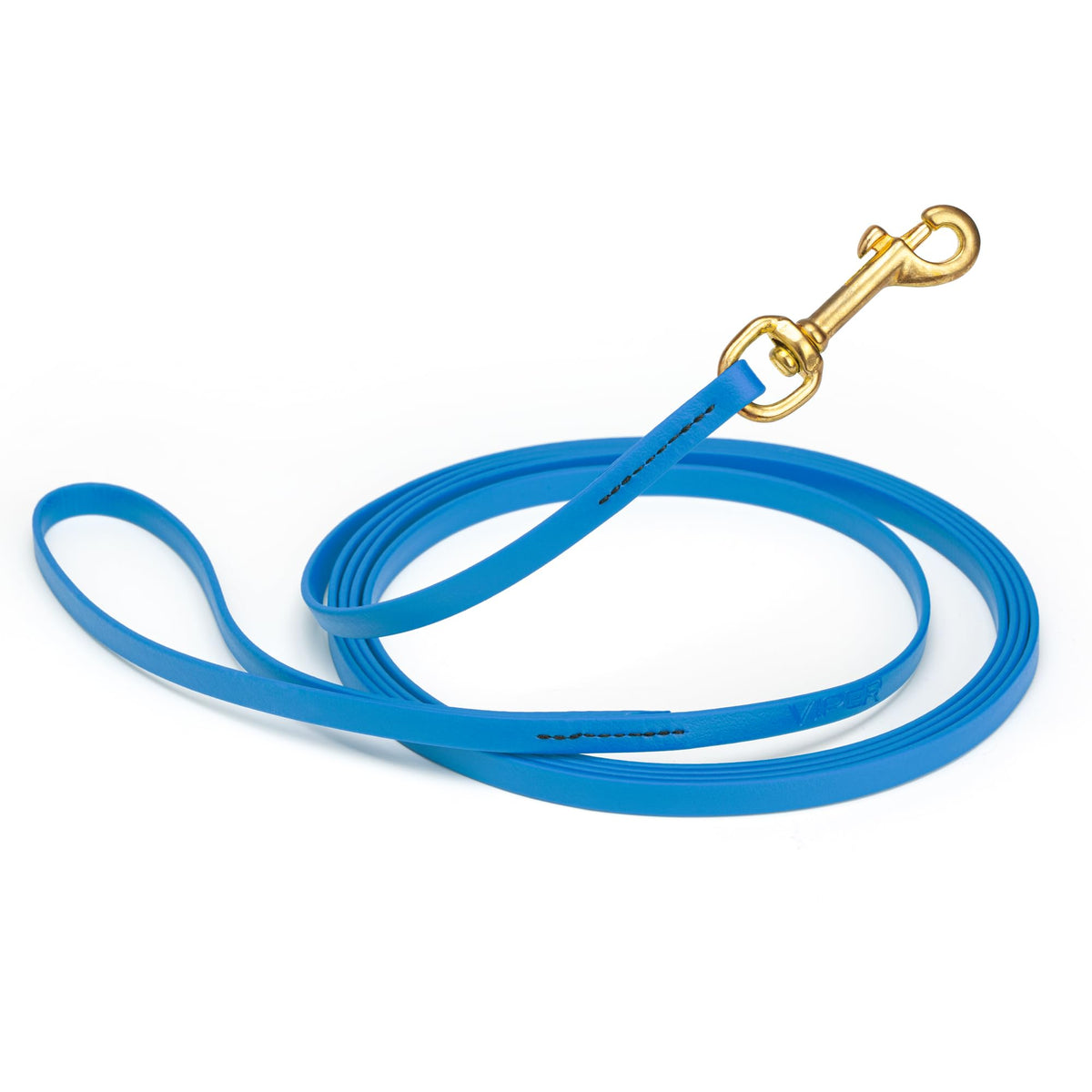Viper Biothane K9 Working Dog Leash Waterproof Lead for Tracking Training Schutzhund Odor-Proof Long Line with Solid Brass Snap for Puppy Medium and Large Dogs 6ft, Black