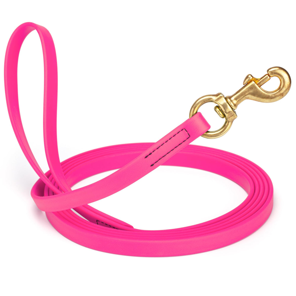 Viper Biothane K9 Working Dog Leash Waterproof Lead for Tracking Training Schutzhund Odor-Proof Long Line with Solid Brass Snap for Puppy Medium and Large Dogs 6ft, Black