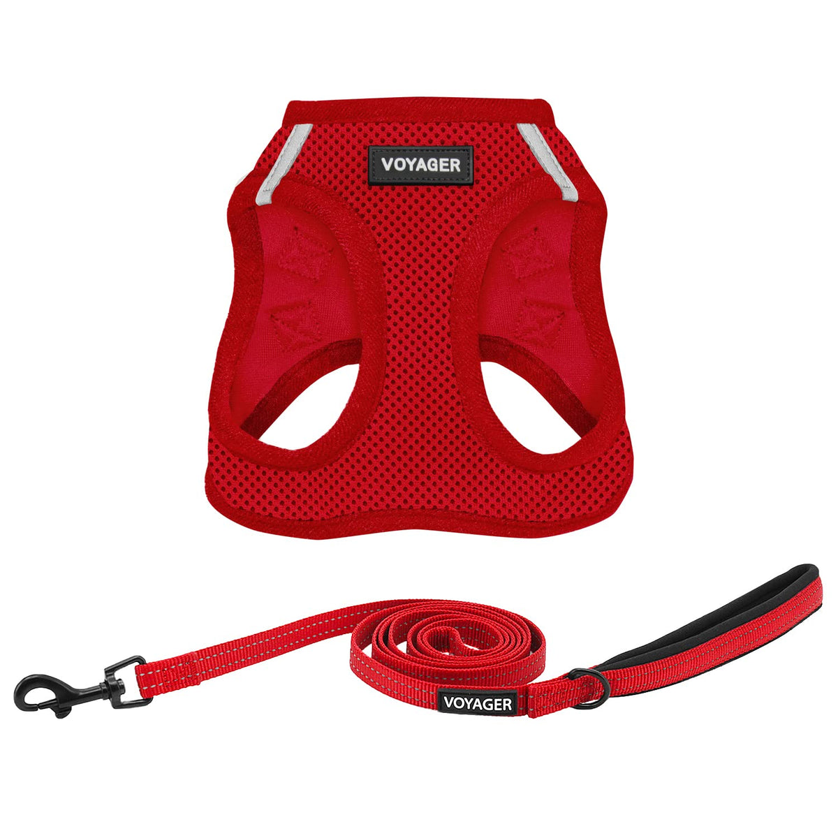 Best Pet Supplies Voyager Step-in Air All Weather Mesh Harness and Reflective Dog 5ft Leash Combo with Neoprene Handle, for Small, Medium and Large Breed Puppies - Baby Blue, XX-Small