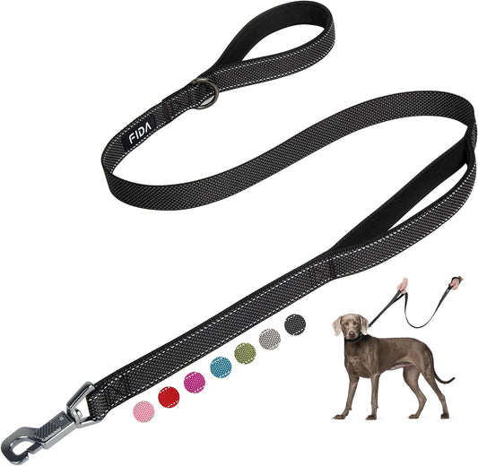 Fida Heavy Duty Dog Leash for Medium Large Dogs, 5 FT, Dual Padded Handles