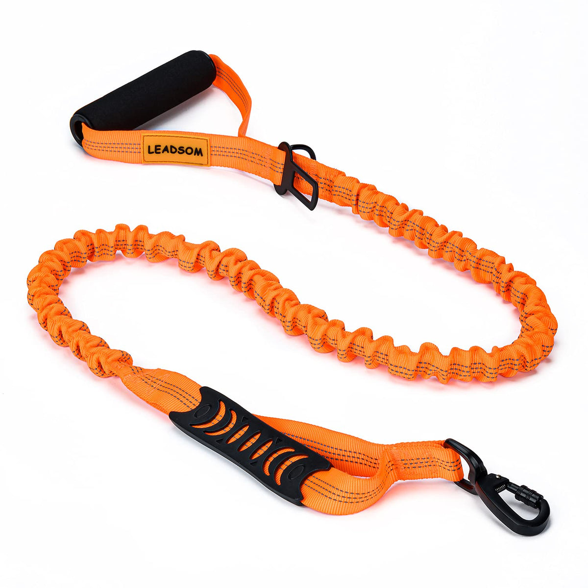 6FT Highly Reflective Heavy Duty Elastic Bungee Medium and Large Dog Leash Shock Absorbing with Comfortable Padded Handle and Traffic Handle Suitable for Training Red
