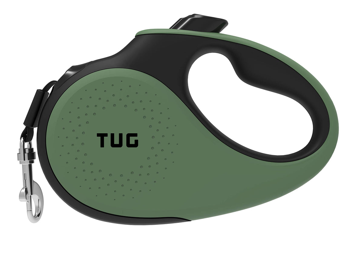 TUG Original Retractable Dog Leash, Anti-Slip, 16’ Tape (Large, Black/Grey)