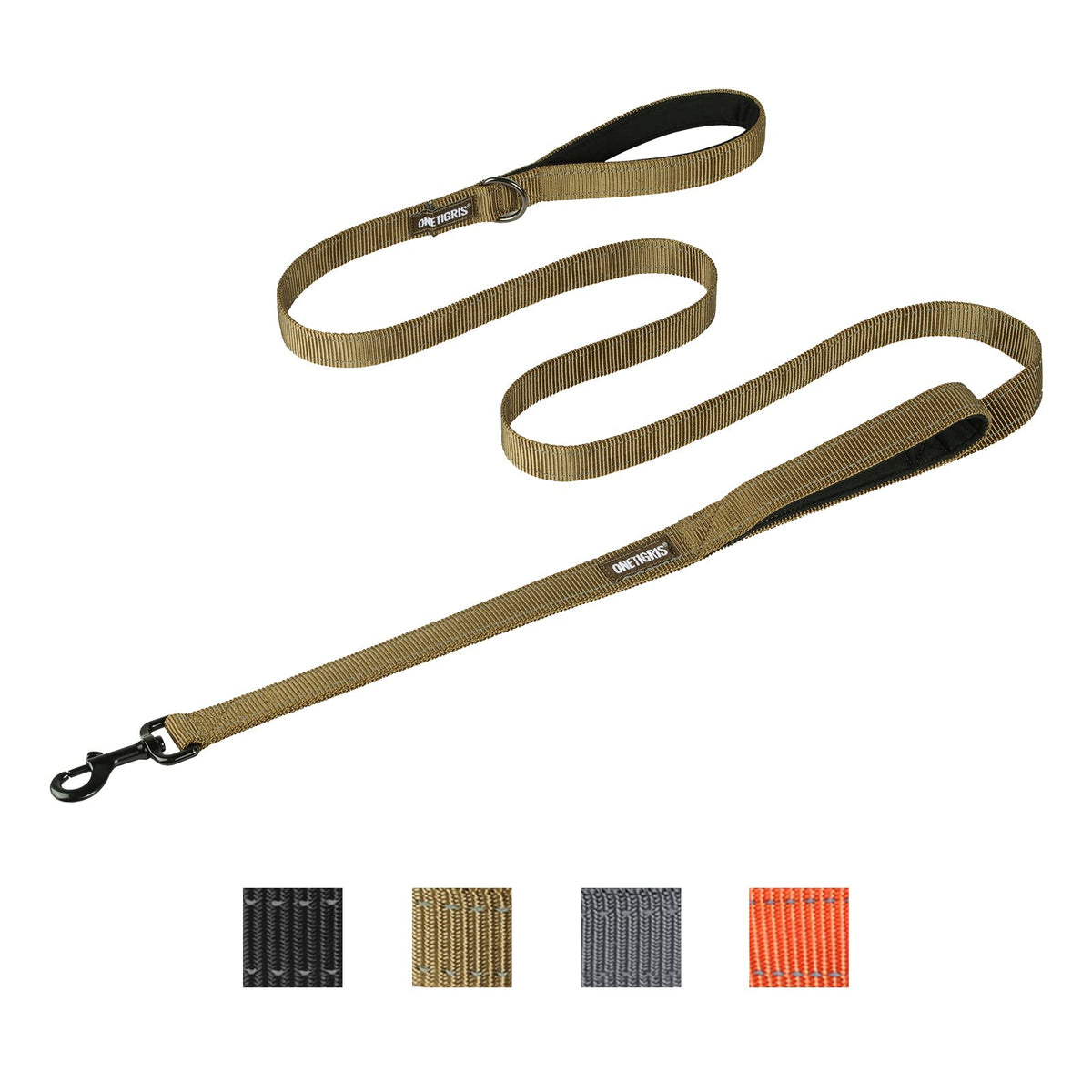 OneTigris No-Pull Dog Leash with Handle for Medium Large Dogs (Black, 4FT)