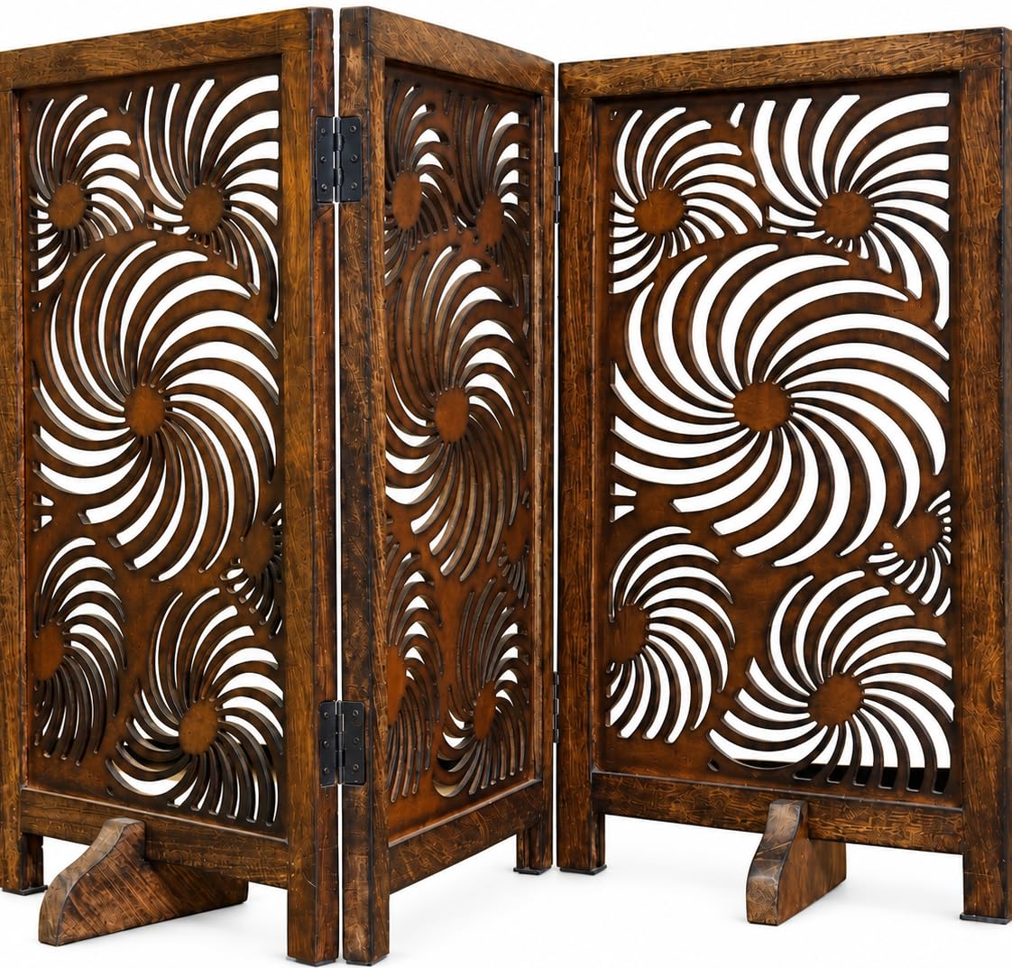 Freestanding Wood Pet Gate, 4-Panel, 56x28