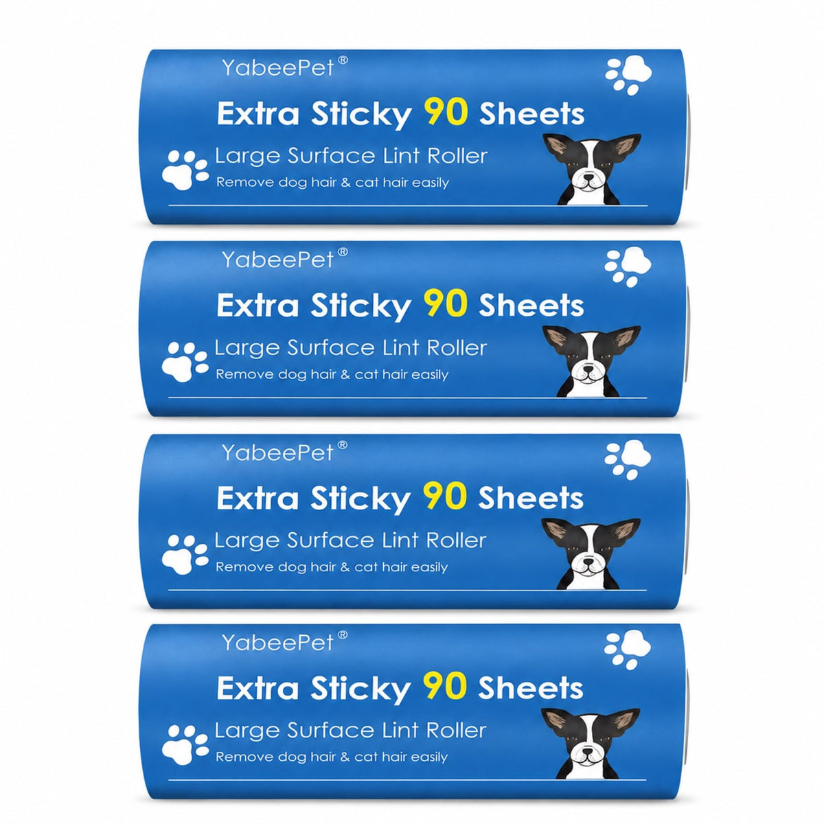 Extra Sticky Large Lint Roller, 6.3", 1 Roller + 4 Refills