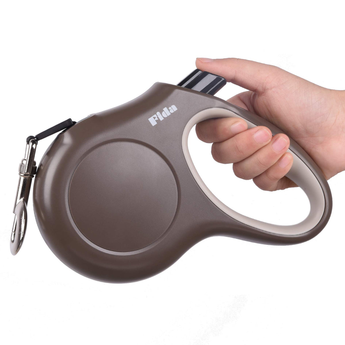 Fida Retractable Dog Leash, 16 ft Dog Walking Leash for Small Dogs up to 26lbs, 360° Tangle Free, Coffee/Brown