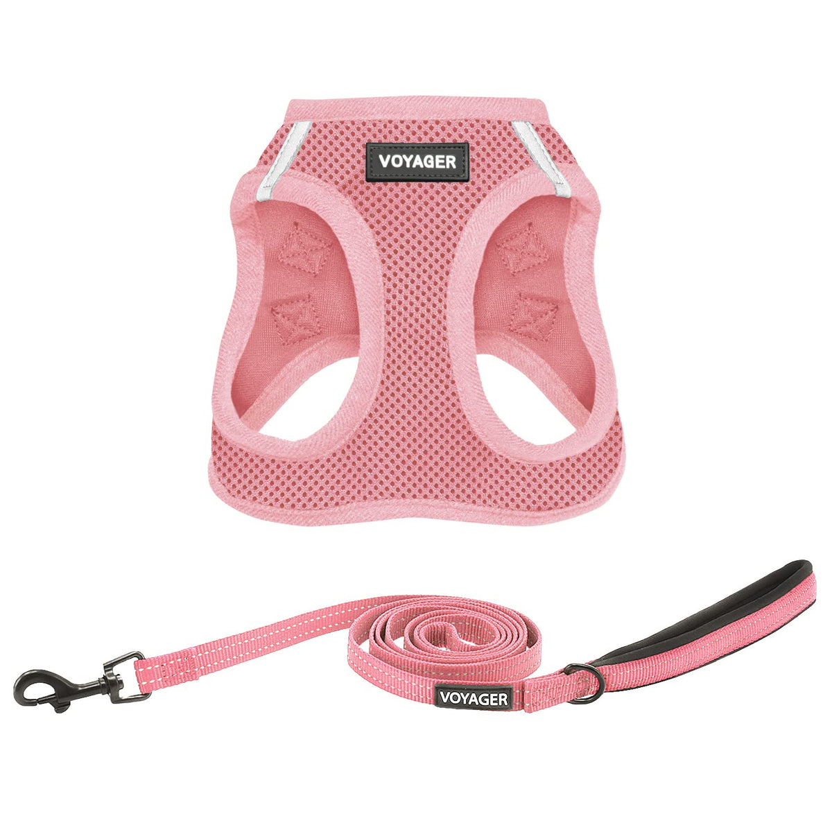 Best Pet Supplies Voyager Step-in Air All Weather Mesh Harness and Reflective Dog 5ft Leash Combo with Neoprene Handle, for Small, Medium and Large Breed Puppies - Baby Blue, XX-Small