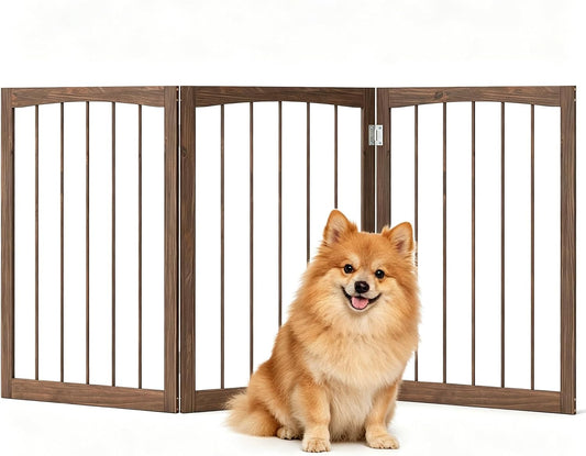 Giantex Freestanding Foldable Dog Gate Indoor, 63" W x 30" H Extra Wide