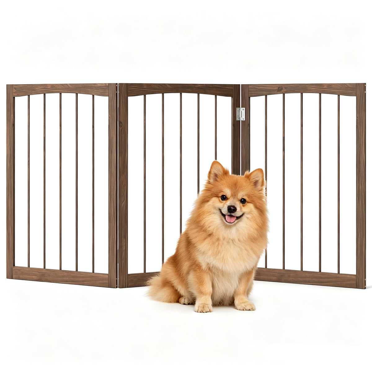 Giantex Freestanding Foldable Dog Gate Indoor, 63" W x 30" H Extra Wide