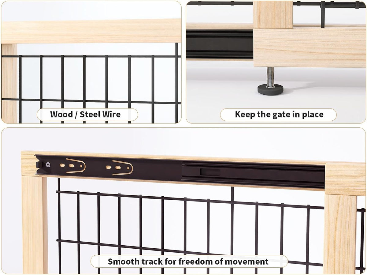 Freestanding Dog Gate Indoor,19.7" Height 23.6"–45.3" Width