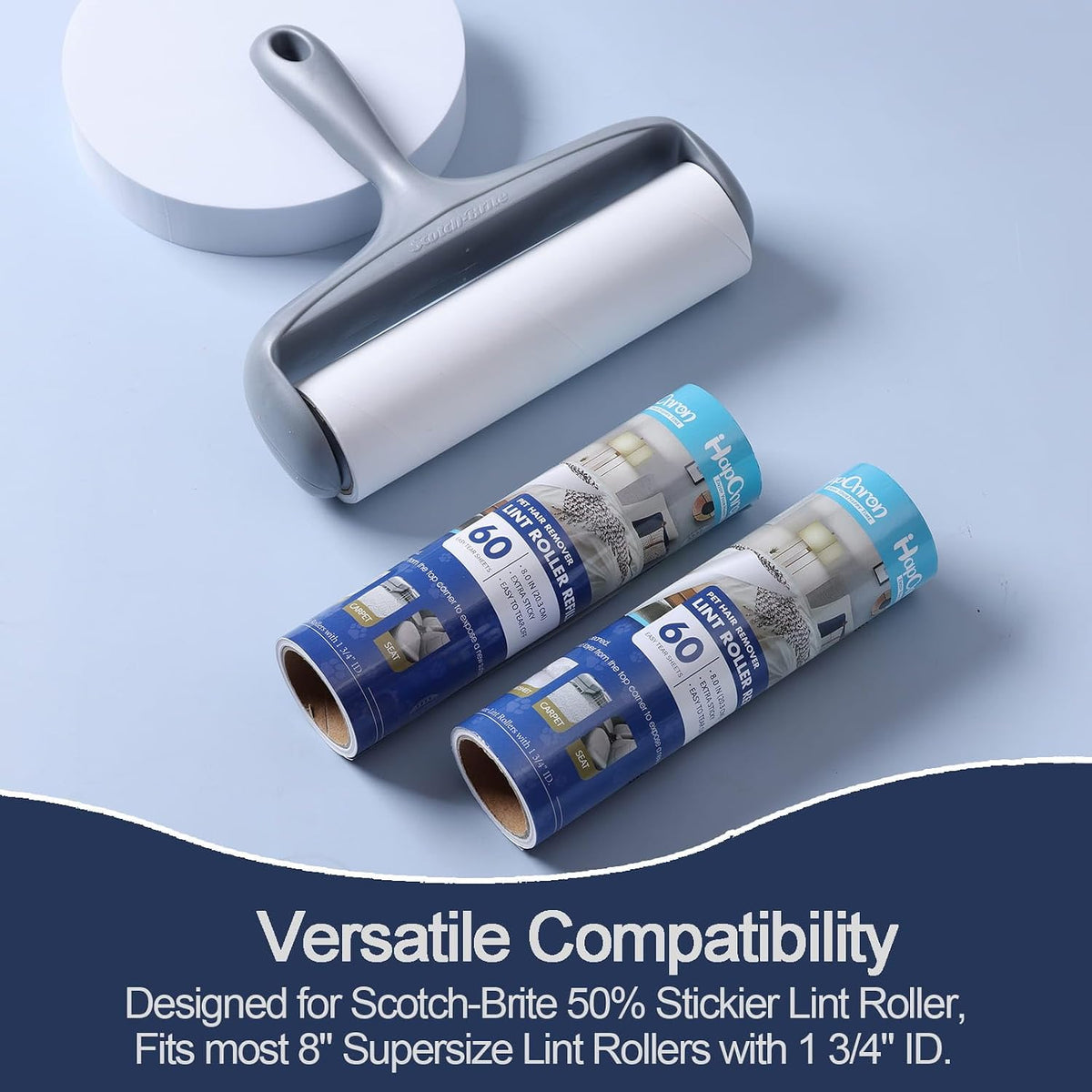 Lint Roller Refills 8", 240 Sheets, for Scotch-Brite, Extra Sticky