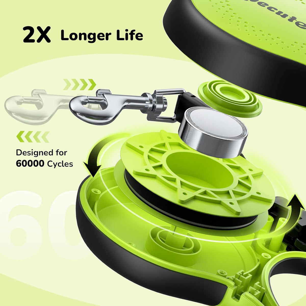 Pecute Retractable Dog Leash with Chew Proof Cable - 18,2 ft Heavy Duty Retractable Pet Leash with Dispenser and Poop Bags, Anti-Slip Handle, Reflective Leashes for Small Medium Dog Up to 66 lbs