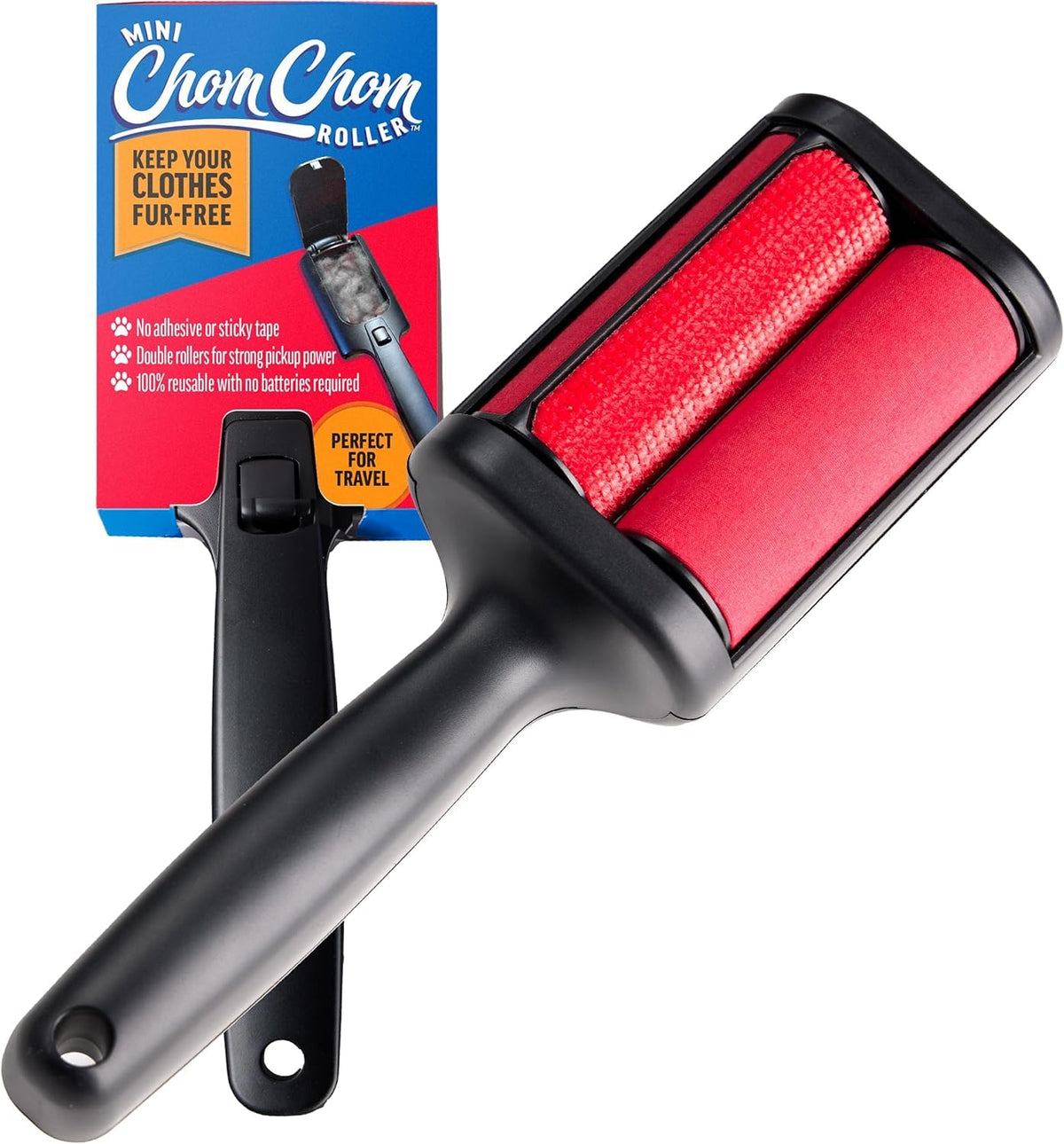ChomChom Roller Pet Hair Remover – Original Size Reusable Lint Roller for Cat & Dog Hair on Furniture, Couch, Carpet, Car, Rugs & Bedding – Portable, Eco-Friendly (Dog)