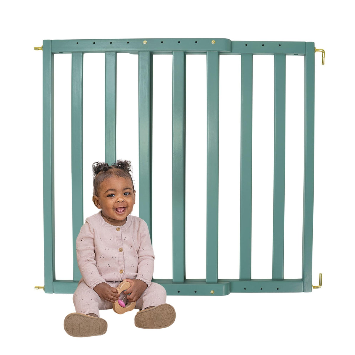 Toddleroo LuxeCraft Wood Baby Gate; 25.25"-39.25" Wide, 30" Tall, Natural