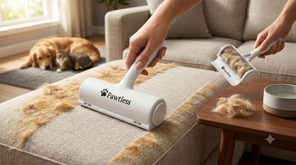 Pet Hair Remover Roller for Couch, Furniture & Carpet – Reusable Dog and Cat Hair Removal Tool, Lint Roller for Cat & Dog on Carpet, Car, Rugs & Bedding – Eco-Friendly, No Refills Needed