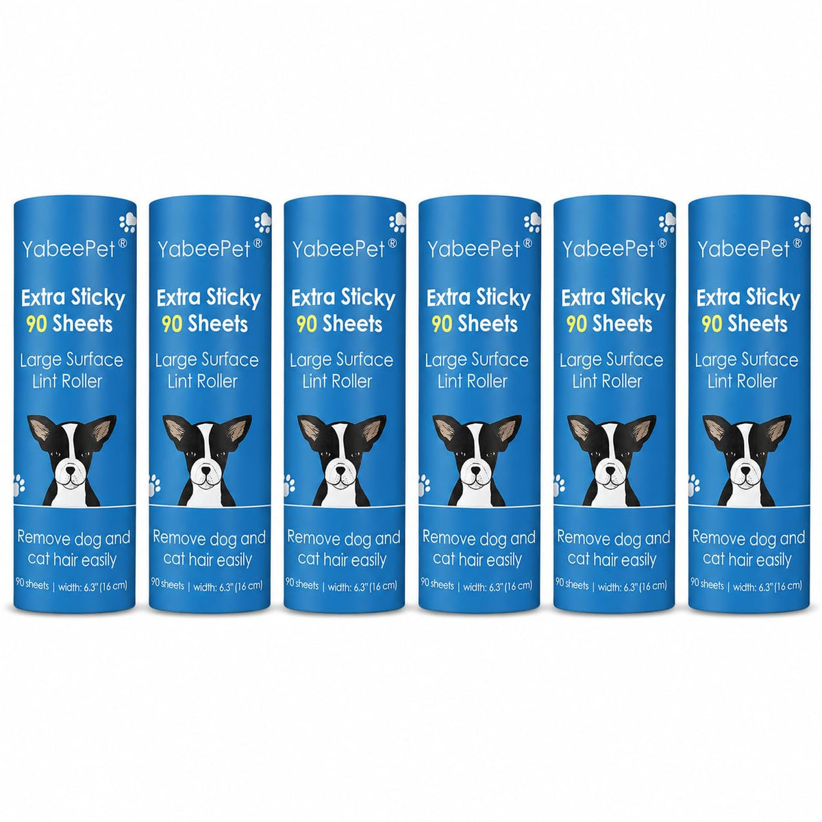 Extra Sticky Large Lint Roller, 6.3", 1 Roller + 4 Refills